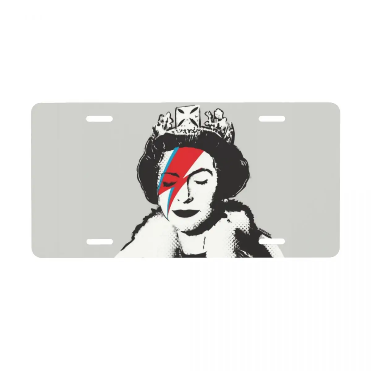 Custom Banksy UK England Queen Rockband Face Makeup License Plate Decorative Car Front License Plate Cover Aluminum Vanity Tag