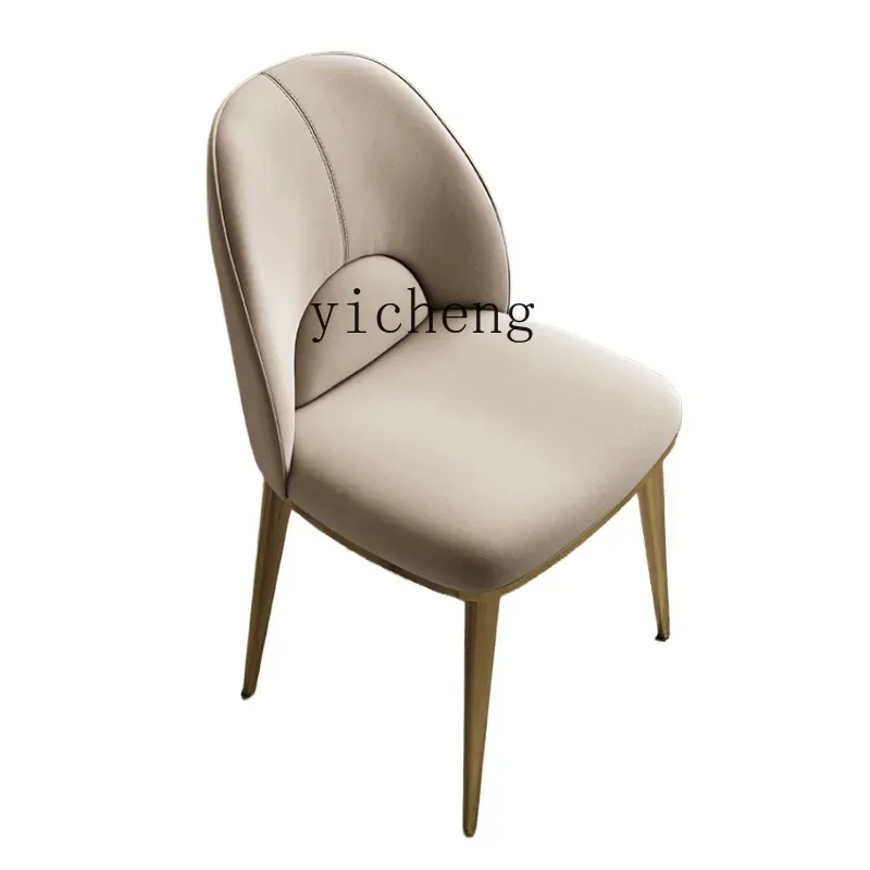 XL leather dining chair home backrest comfortable first layer cowhide light luxury dining table chair