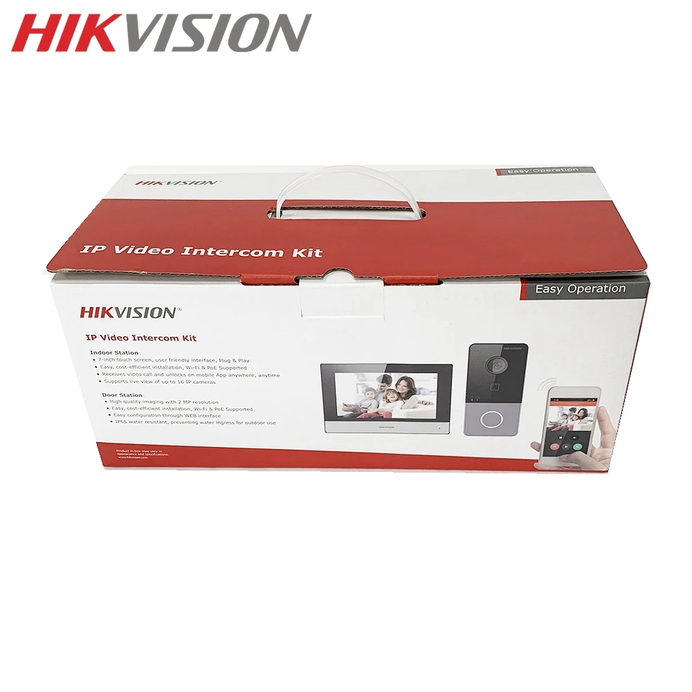 HIKVISION DS-KIS603-P IP Video Intercom Kit 2MP Camera 7-inch Scrreen  WiFi Doorbell Two-Way Talk DC12V PoE SD Card