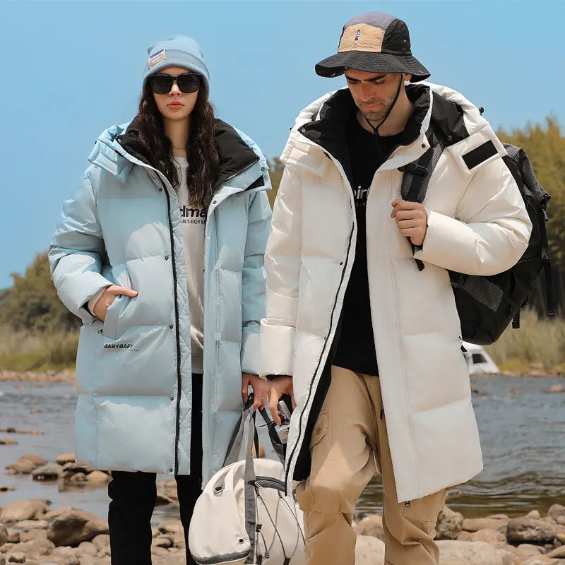 2024 New Winter Men Women Down jacket For Couples Coat Oversize Outerwear With Hood Down