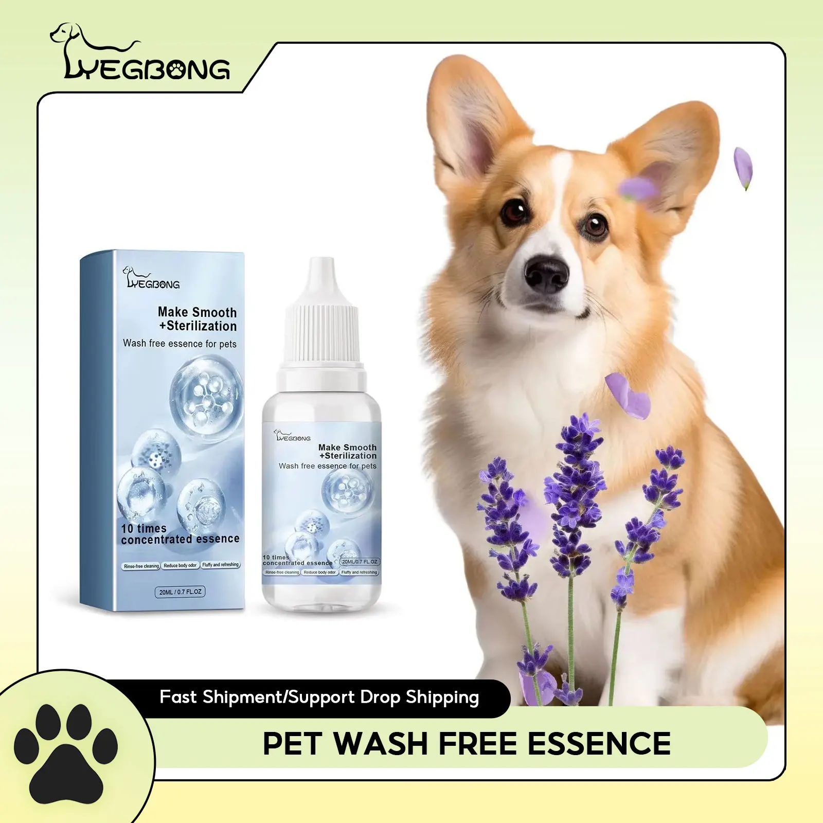 Pet Dry Shampoo Cat Hair Soomth Itch Relief Bathless Cleaning Flea Mite Killer Antibacterial Deodorizing Dog Odor Removal Liquid