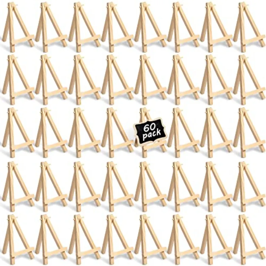 

Pack 5 Inch Mini Easel Wood Display Artist Small Wooden Easel Stand Art Craft Painting Triangle Stand Canvas Holder for Card Ar