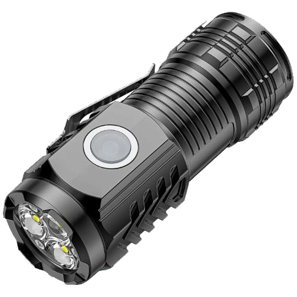 Powerful LED Flashlight 3 Eyes Emergency Spotlights USB Charging Portable Working Torch for Outdoor Camping Fishing