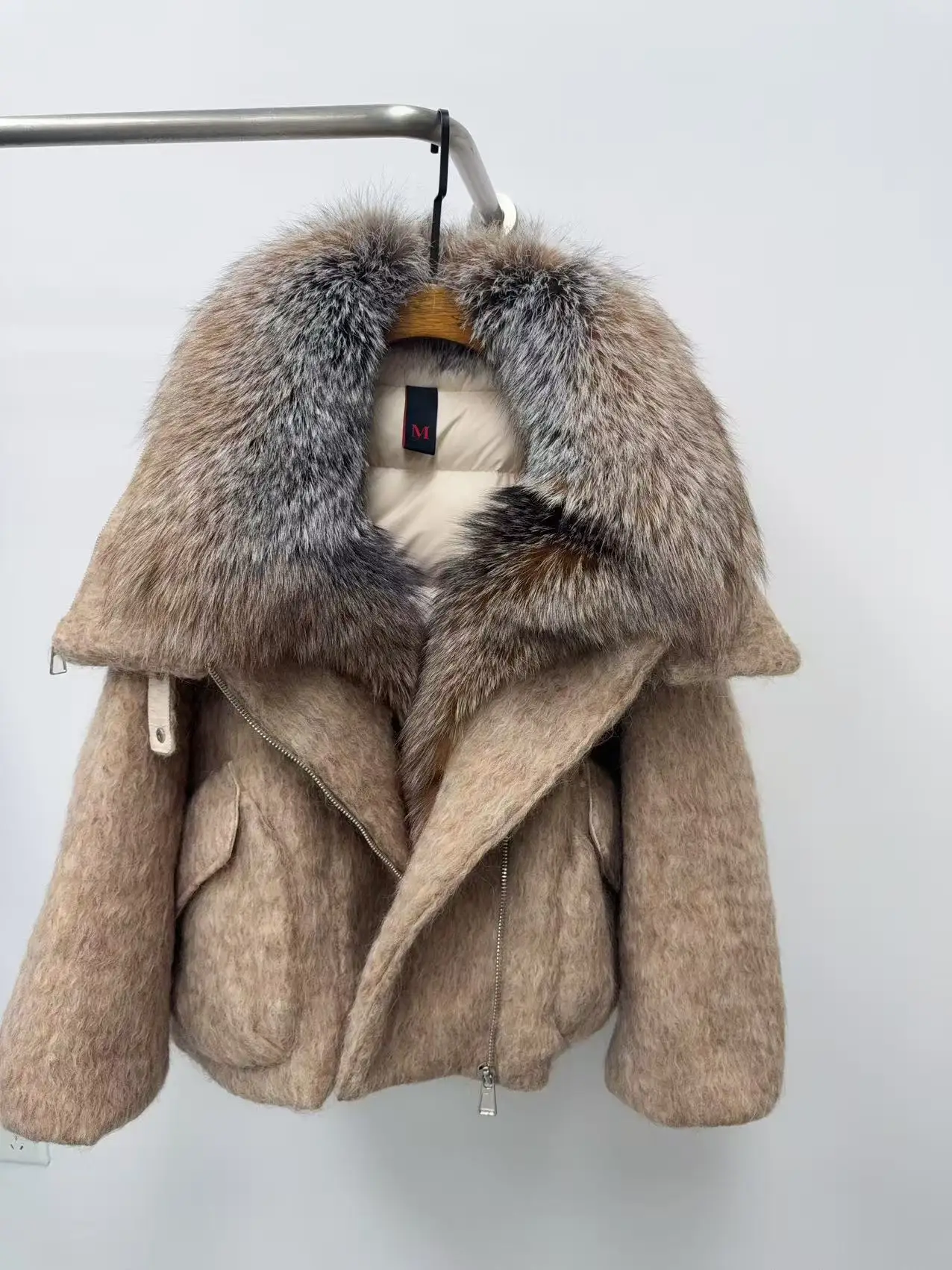 OFTBUY Luxury Short Big Fox Fur Goose Down Coat Female Natural Fur Puffer Jacket New Autumn Winter Thickened Warm Clothes Women