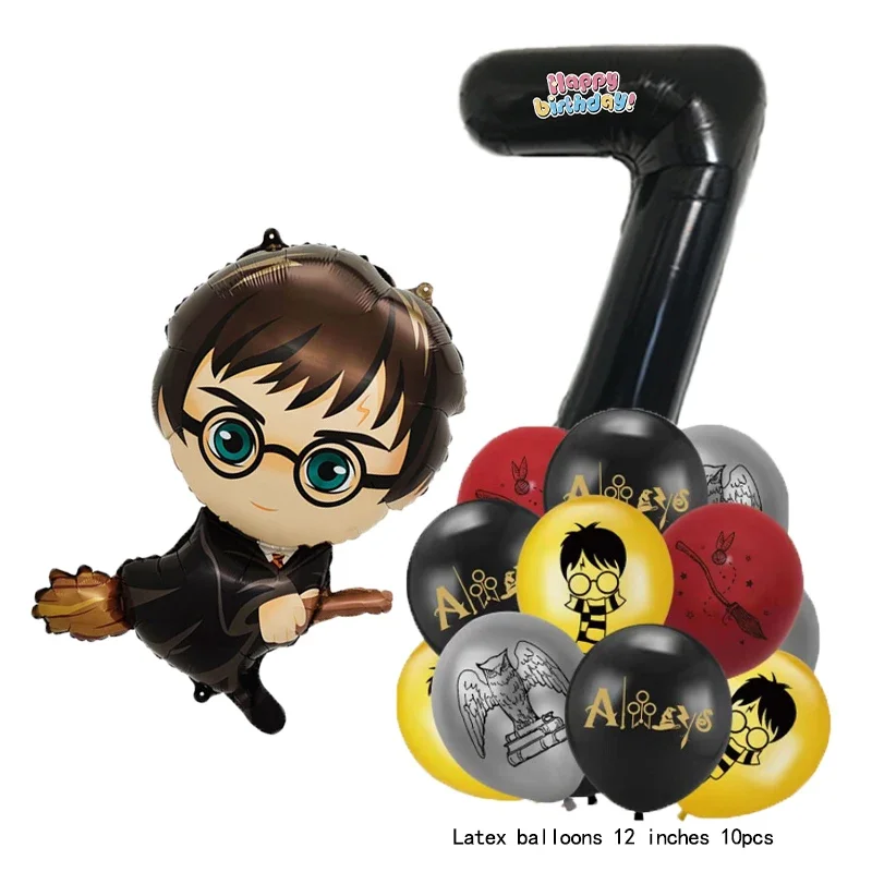 12-teiliges Set Folienballons Nummer 0-9 Zauberer-Cartoon Globos Magisches Harry-Potter-Thema Geburtstagsparty Aluminiumfolie Deko-Zubehör – Detail 8