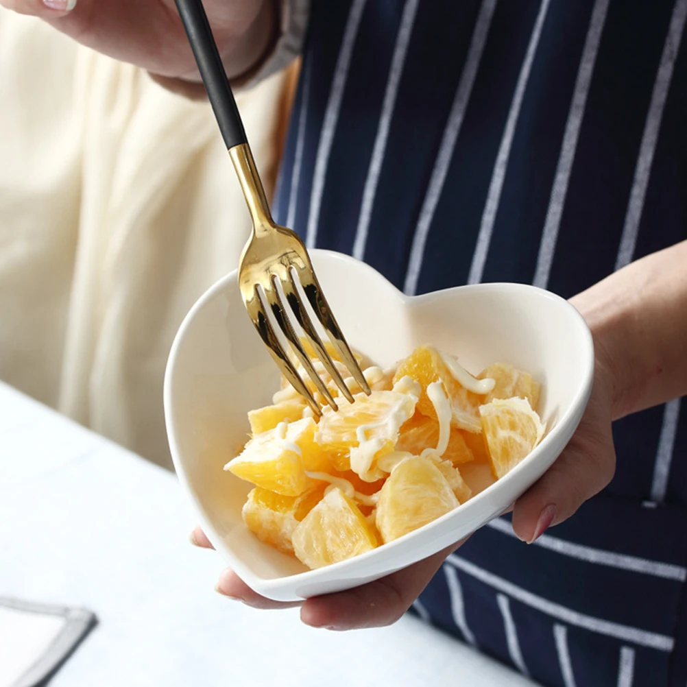 

4 шт. керамические десертные миски в форме сердца, широкий нестандартный дизайн для сервировки салата, фруктового пудинга, домашняя посуда