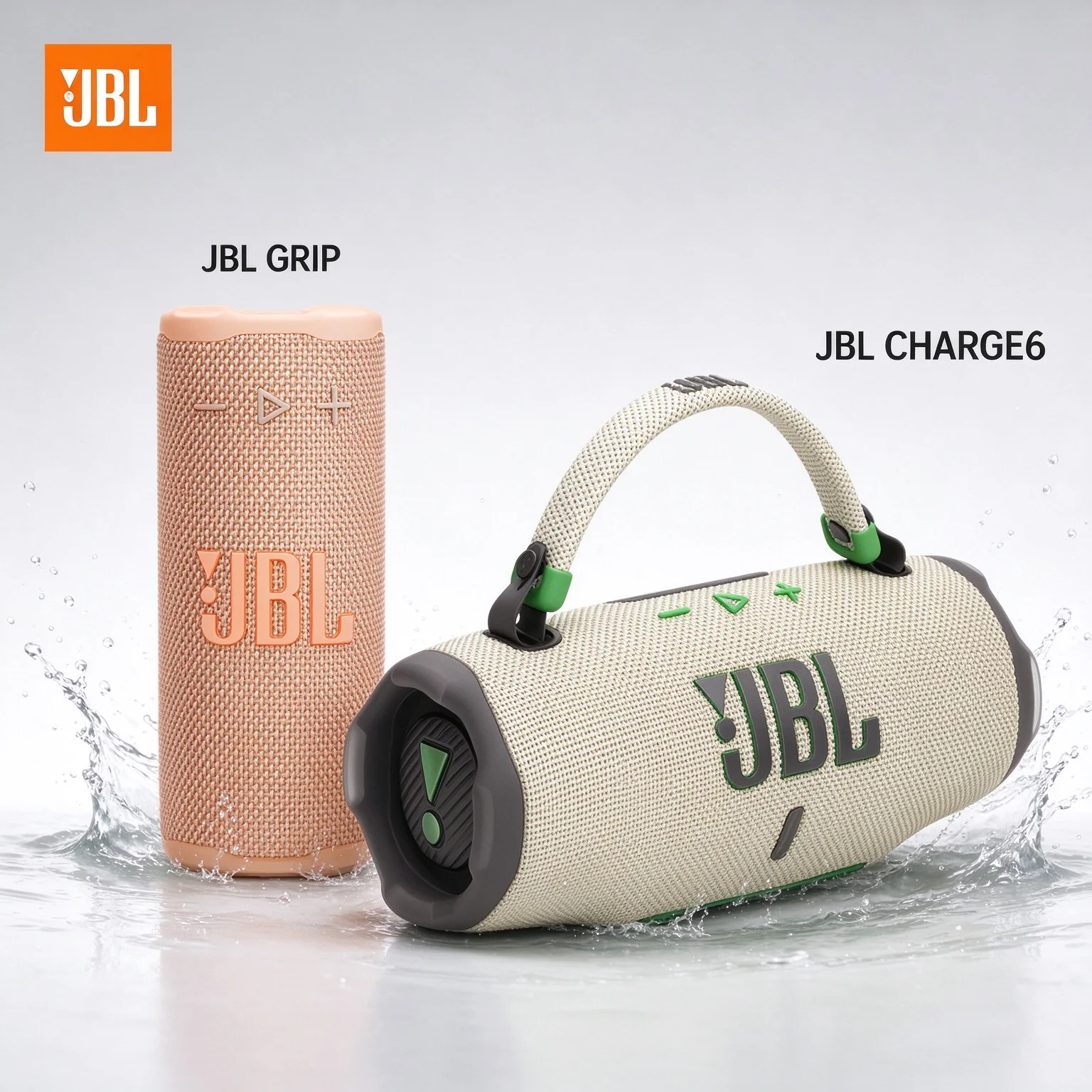 JBL CHARGE6 & GRIP Outdoor Audio Set, Long Playtime, Rugged Shell, JBL Pro Sound for Cycling, Poolside and Weekend Adventures