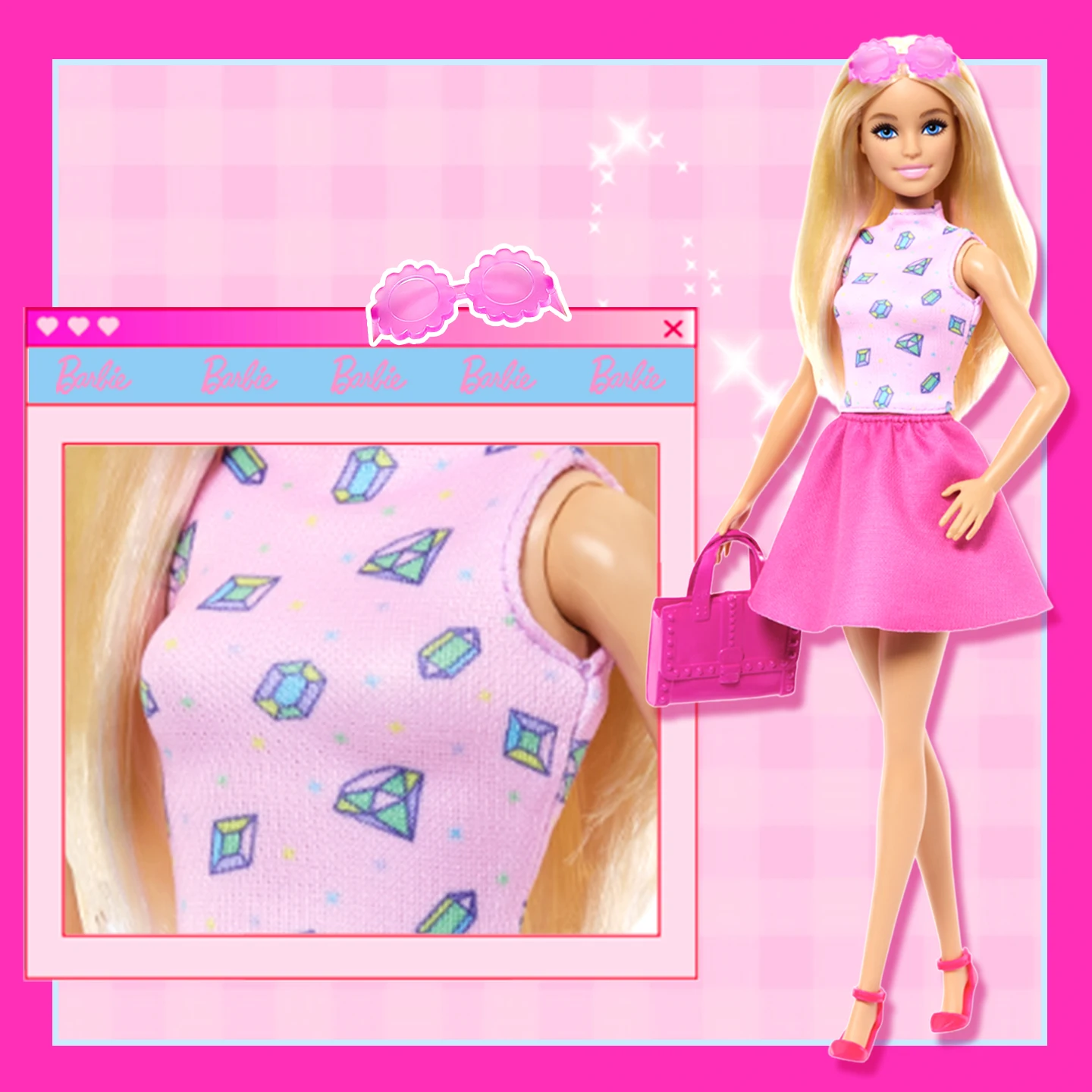 Zestaw Barbie Fashion Matching Gift Box HKB07, zabawki dla dziewczynek, wiele różnych strojów i akcesoriów, kompletny zestaw do odgrywania ról.