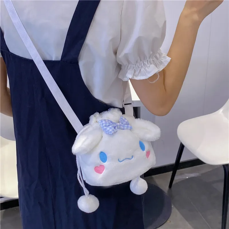 Cinnamoroll Pluche Tas Hello Kitty Kuromi Mijn Melodie Kawaii Schouder Crossbody Tas Anime Plushie Vrouwen Cartoon Gifs Voor Meisjes