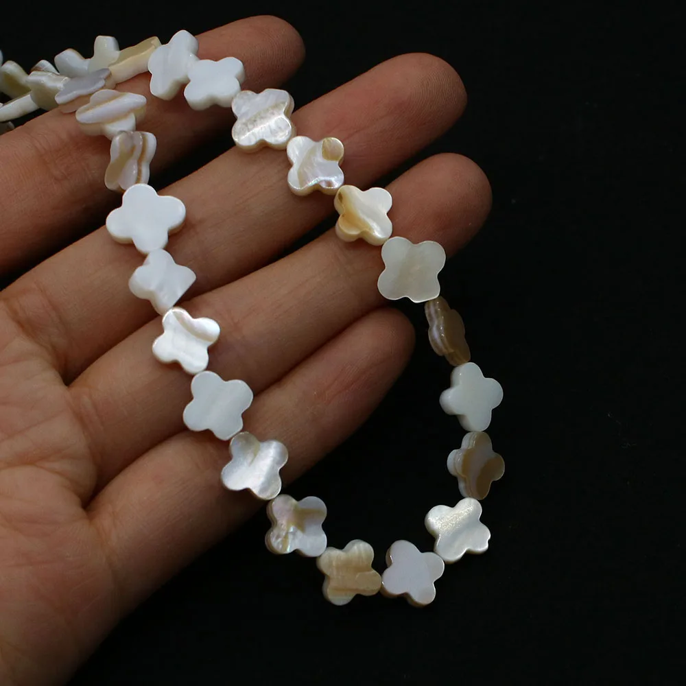 Natural Freshwater Shell with Four Petal Flower Beads 6-15mm High-quality Necklaces DIY Bracelets Earrings Jewelry Accessories