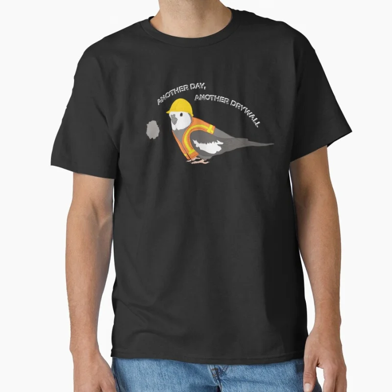 

cute Whiteface Cockatiel Construction Joke Drywall Damage Bird Meme Funny pet parrot gift T-shirt for men large size Tops