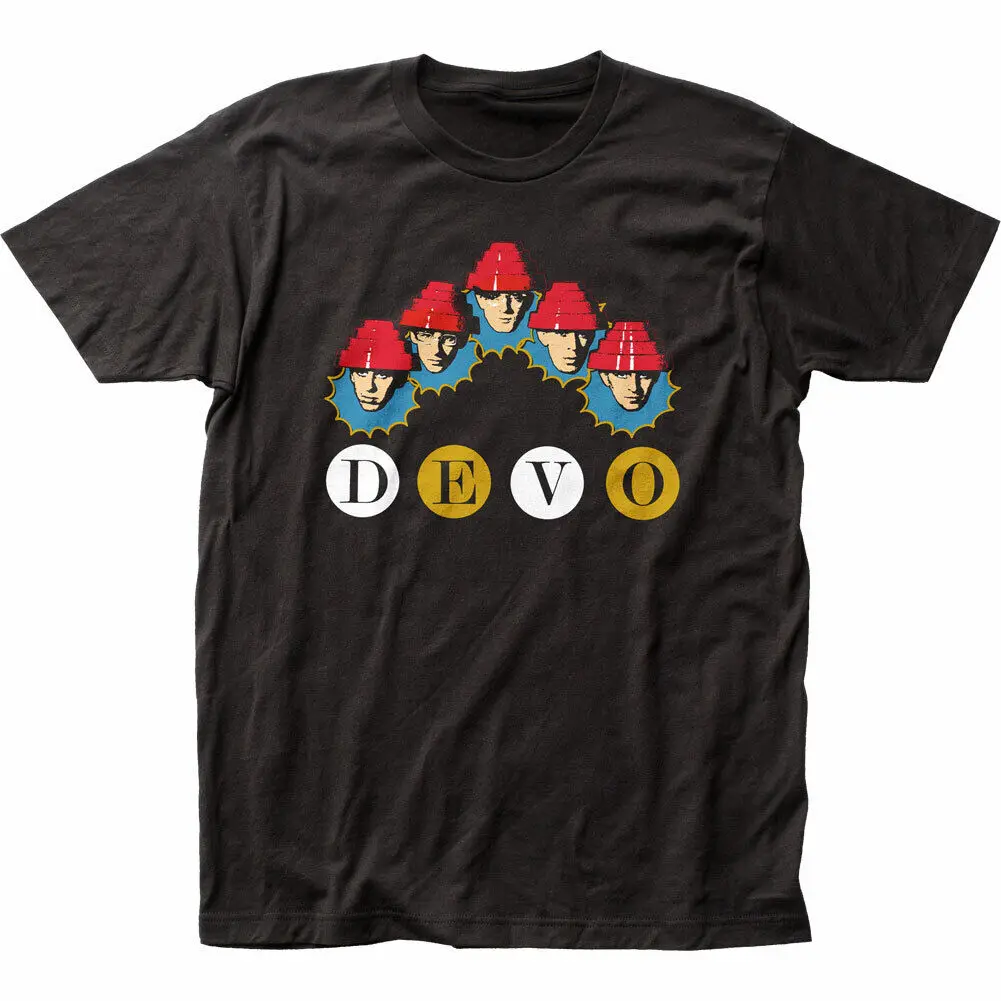 Devo Whip It Heads T Shirt Mens Licensed Rock N Roll Music Band New Black