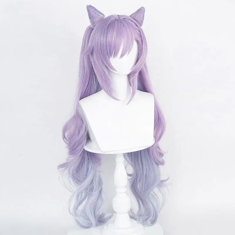 ‌ Genshin Impact Keqing Pruik - Paars lang haar cosplay kostuum, hoge kwaliteit anime pruiken, karakter cosplay accessoires