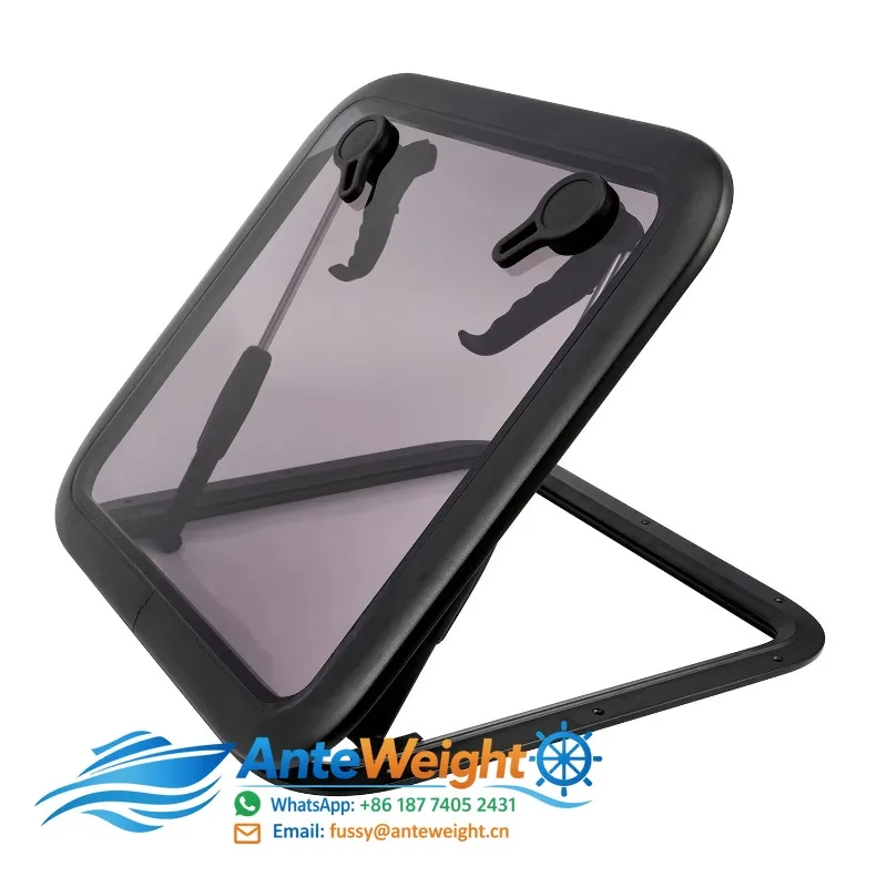 Black Anodized Aluminium Boat Hatch Square Deck Hatch Camper Caravan Conversion Window
