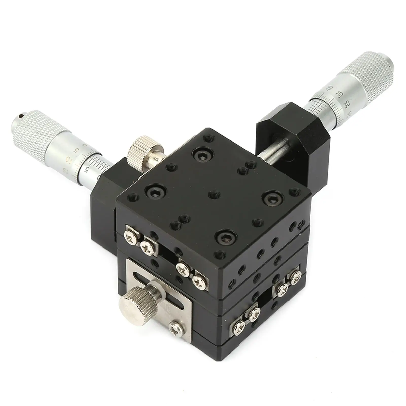 منصة تشذيب طاولة منزلق عالية الميكرومتر، مرحلة خطية متقاطعة، 40 × 40 × 40 مم، آلية قابلة للتعديل