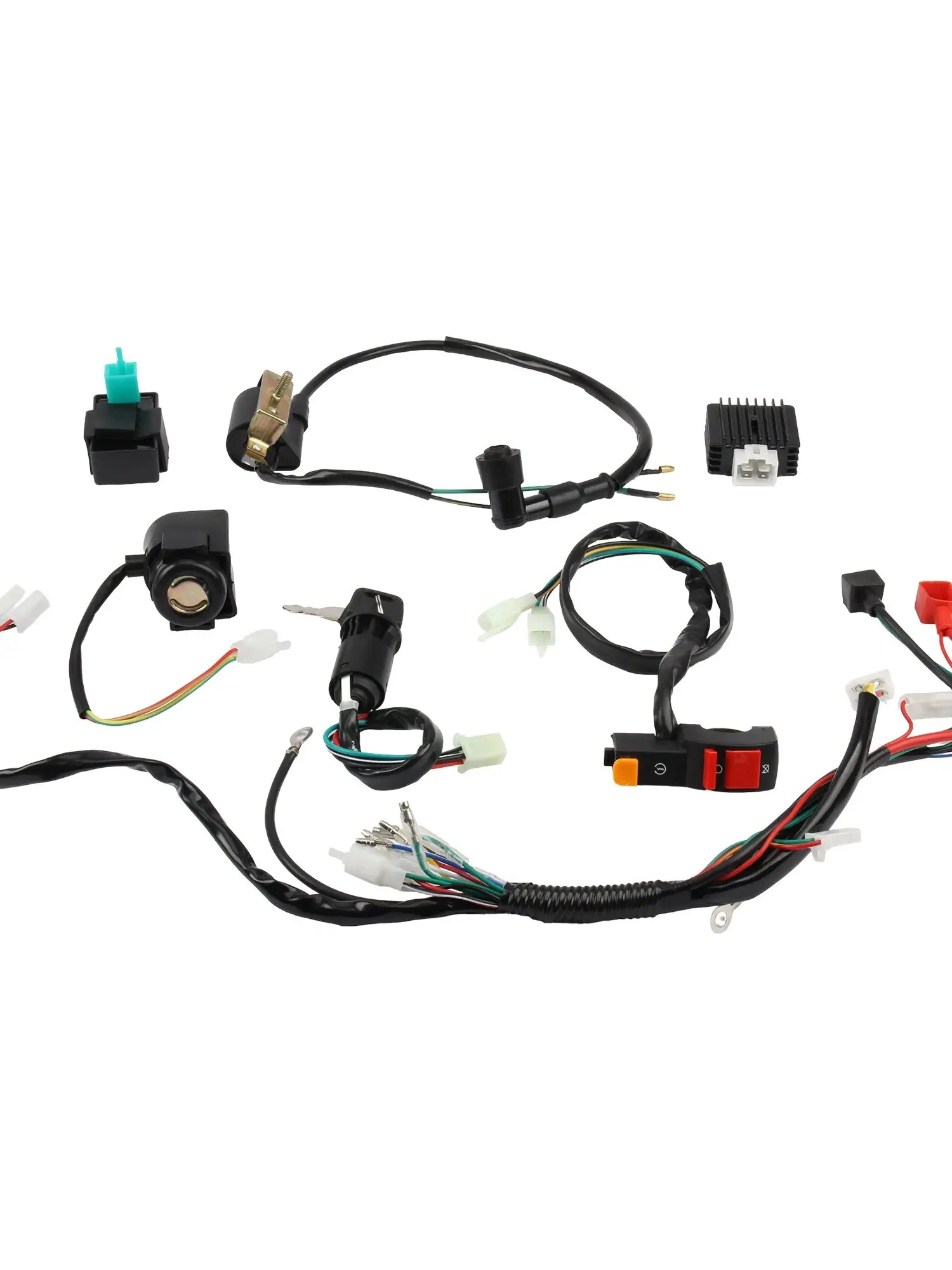 Pour moteur 4 temps 50cc 70cc 90cc 110cc, faisceau de câblage complet d'allumage CDI, ensemble d'allumage CDI, pièces ATV UTV Quad DirtBike Motocross