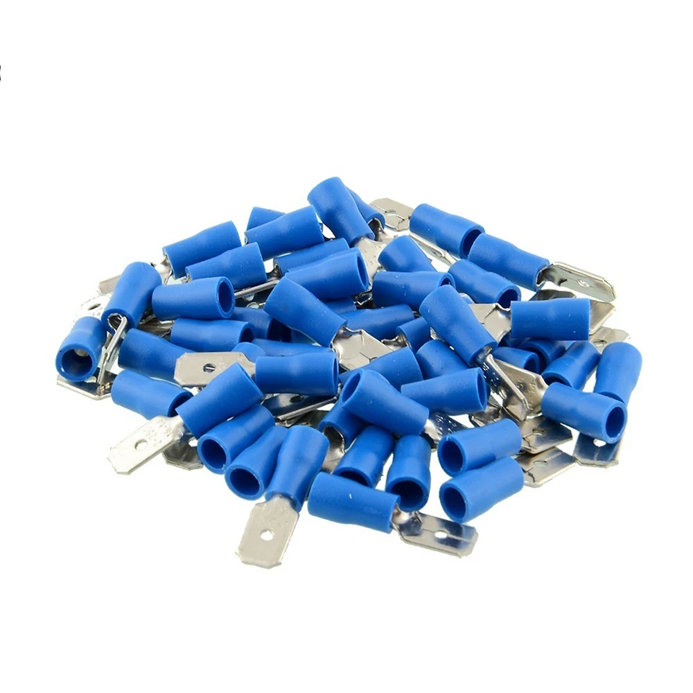 50Pcs Isolated Bullet Contacts Elelctric Terminals Crimp for Wire Connectors Terminator Butt Splice Electrical Cable Accessories