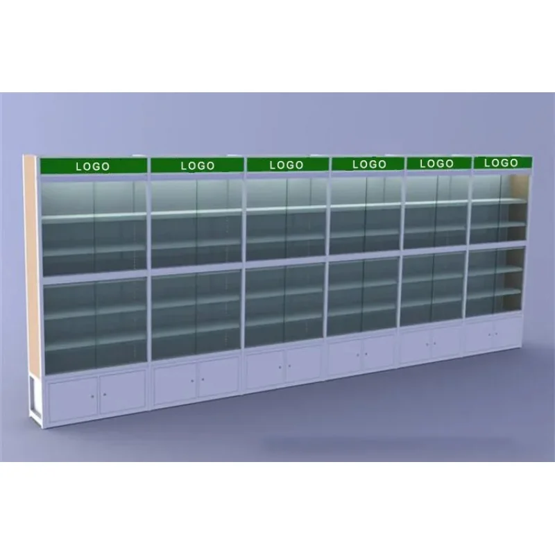 custom.Medical Store Display showcase and Pharmacy Shop Furniture Sale