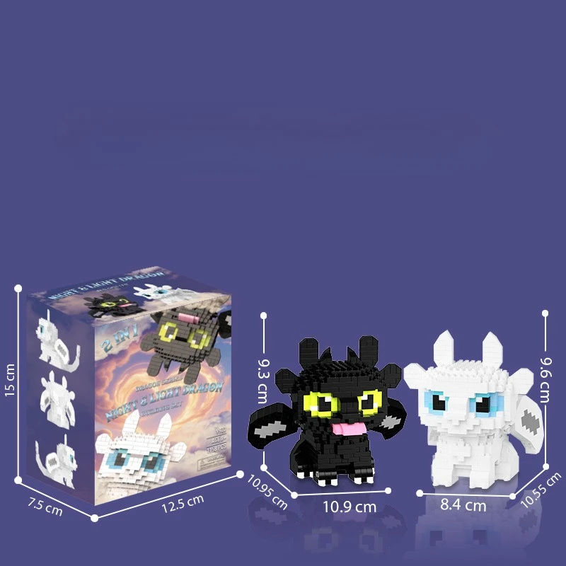

How To Train Your Dragon Cartoon Animal Ornaments Micro Particle Assembled Building Blocks Leisure Educational Toys Boys Gifts