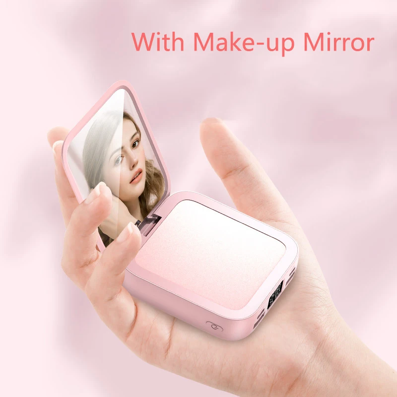 20000mAh Fast Charging Portable Powerbank with Cable With Makeup Mirror For IPHONE SAMSUNG HUAWEI XIAOMI
