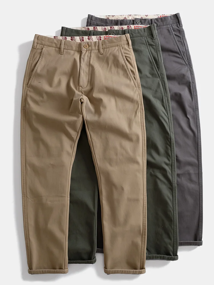 

Thiened Fce Winter Straight Leg Retro Waed Stretch Work Trousers Men's Casual Long Pants Slim Fit Comfortable Cotton B...