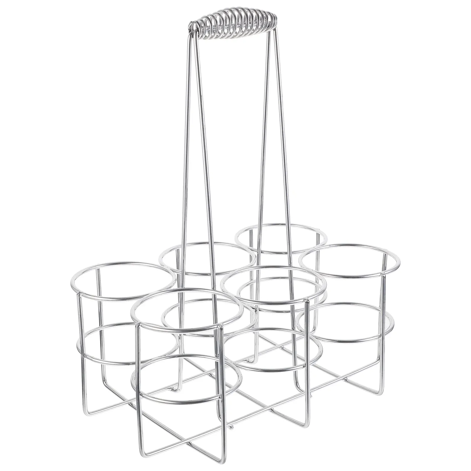 

6 Slots Beer Can Rack Sturdy Metal Holder Restaurant Bar Tabletop Server Storage Bottle Tool