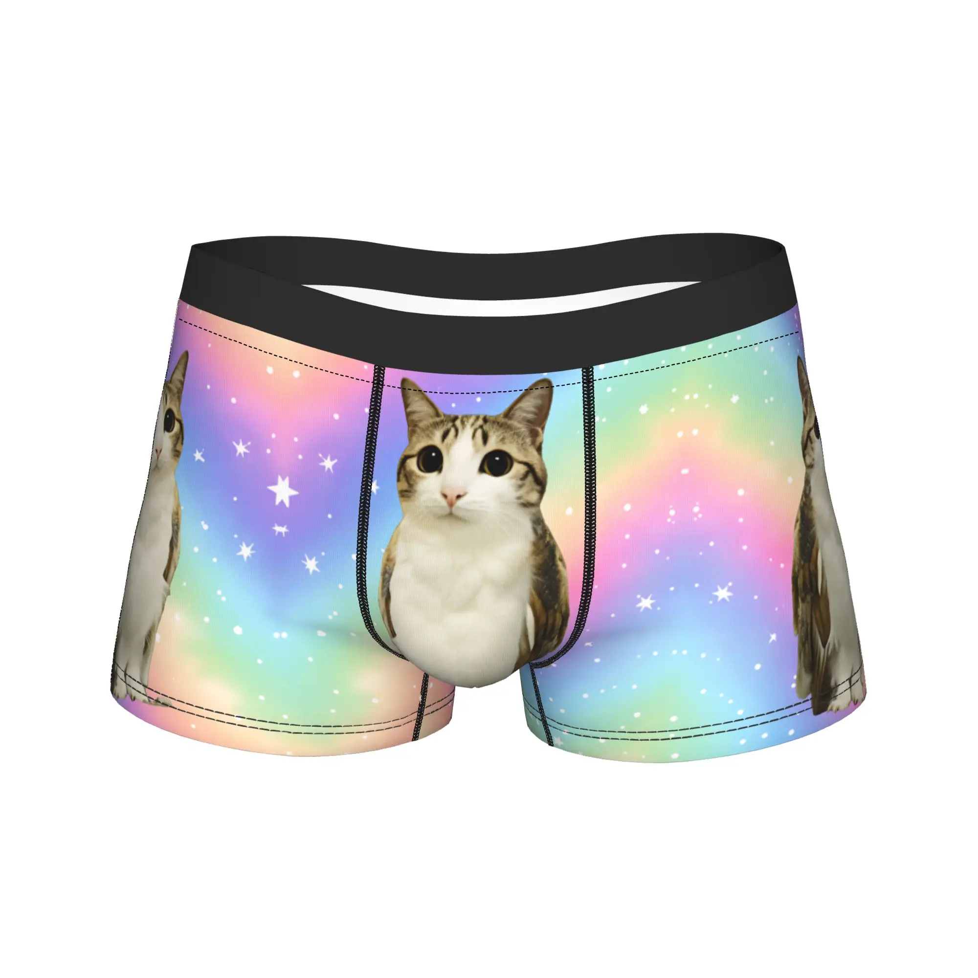 

Нижнее белье Rainbow Meowl Cat, дизайнерские боксеры, мужские трусы высокого качества, удобные шорты, трусы, подарок