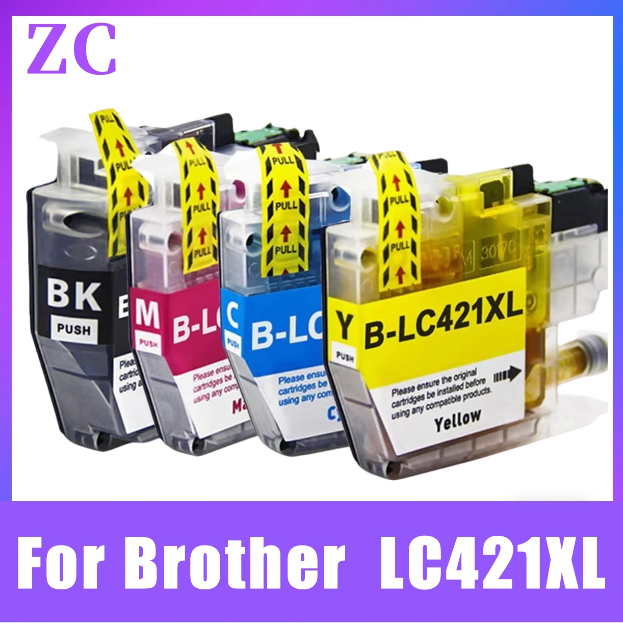 

LC421XL LC421 421XL картридж с чернилами, совместимый для принтера Brother DCP-J1050DW MFC-J1010DW DCP-J1140DW, красящие чернила