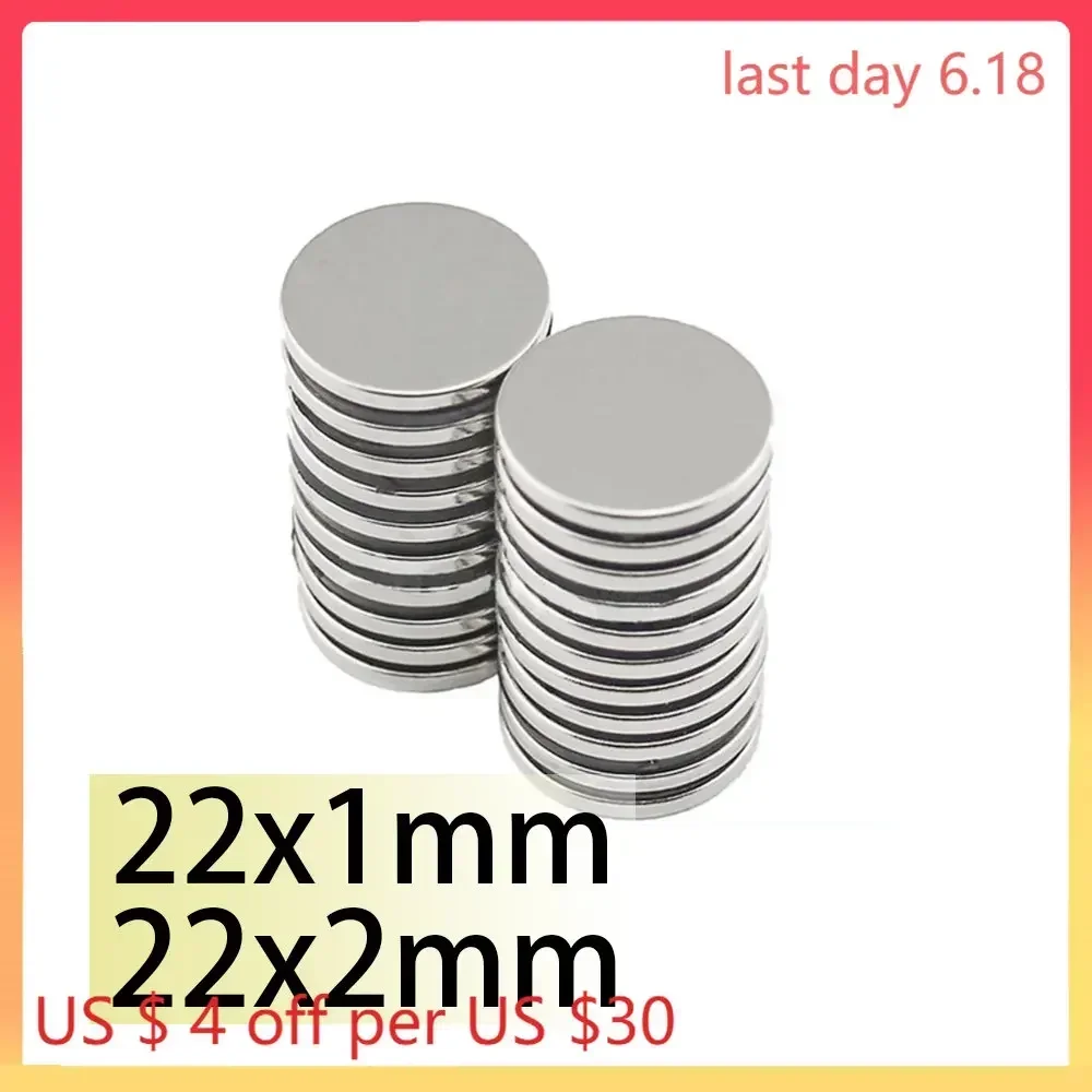 

N35 22x1 22x2 22x3 Magnet Strong Disc Neodymium Rare Earth Magnet Round Scooter Neodymium Motor Generation Search Fridge