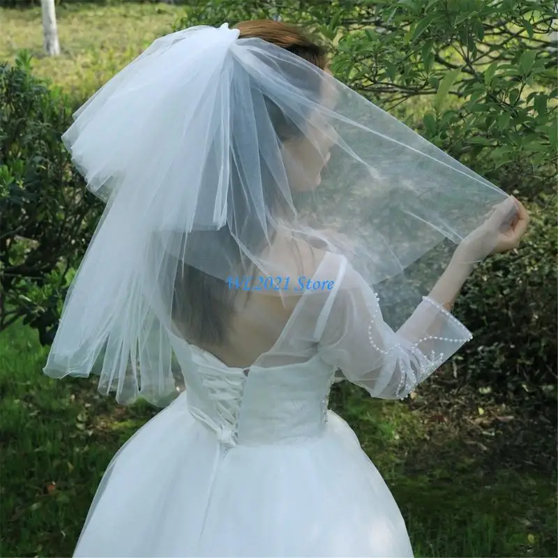 G5GC Cổ Điển Mạng Che Mặt Đám Cưới Vải Sheer Tóc Trang Trí Cho Cô Dâu Lễ Tạo Kiểu Tiệc Độc Thân