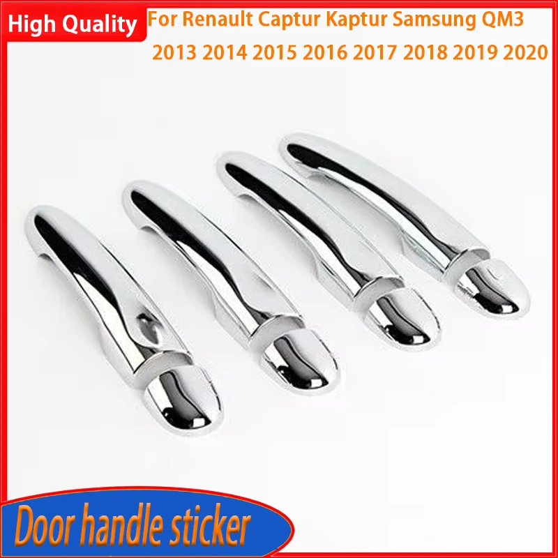 Car Door Handle Cover Trim Sticker Styling For Renault Captur Kaptur Samsung QM3 2013 2014 2015 2016 2017 2018 2019 2020