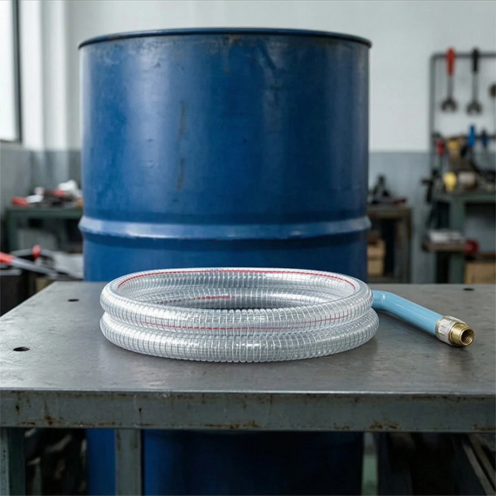 Oil Drain Hose Transparent Steel-Wire Hose for Mechanics, Garage, Workshop