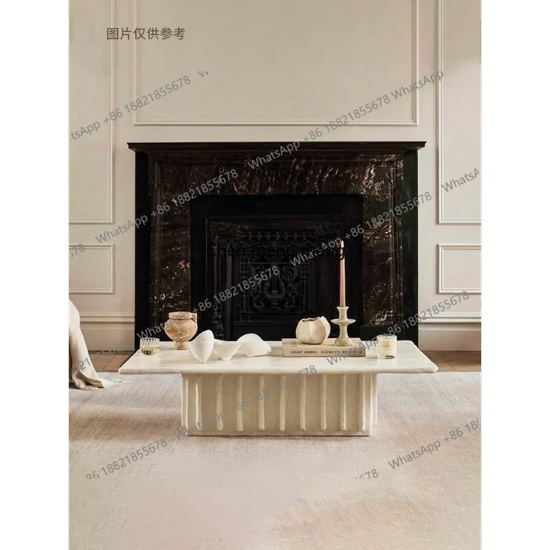 

Французский журнальный столик для гостиной, дизайнерский, в стиле ретро, кремово-белый, угловой, нишевый, квадратный столик