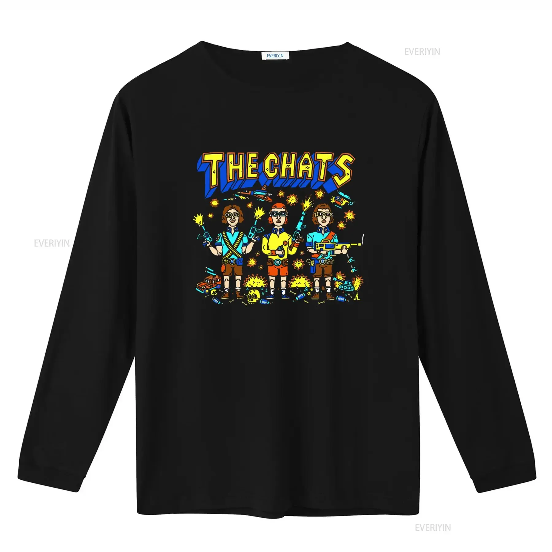 NEW The Chats Band Retro Sci Fi Print Cotton T Shirt Black Sizes S 5XL Q802 vintage Washed Soft homme Top For Everyday Wear