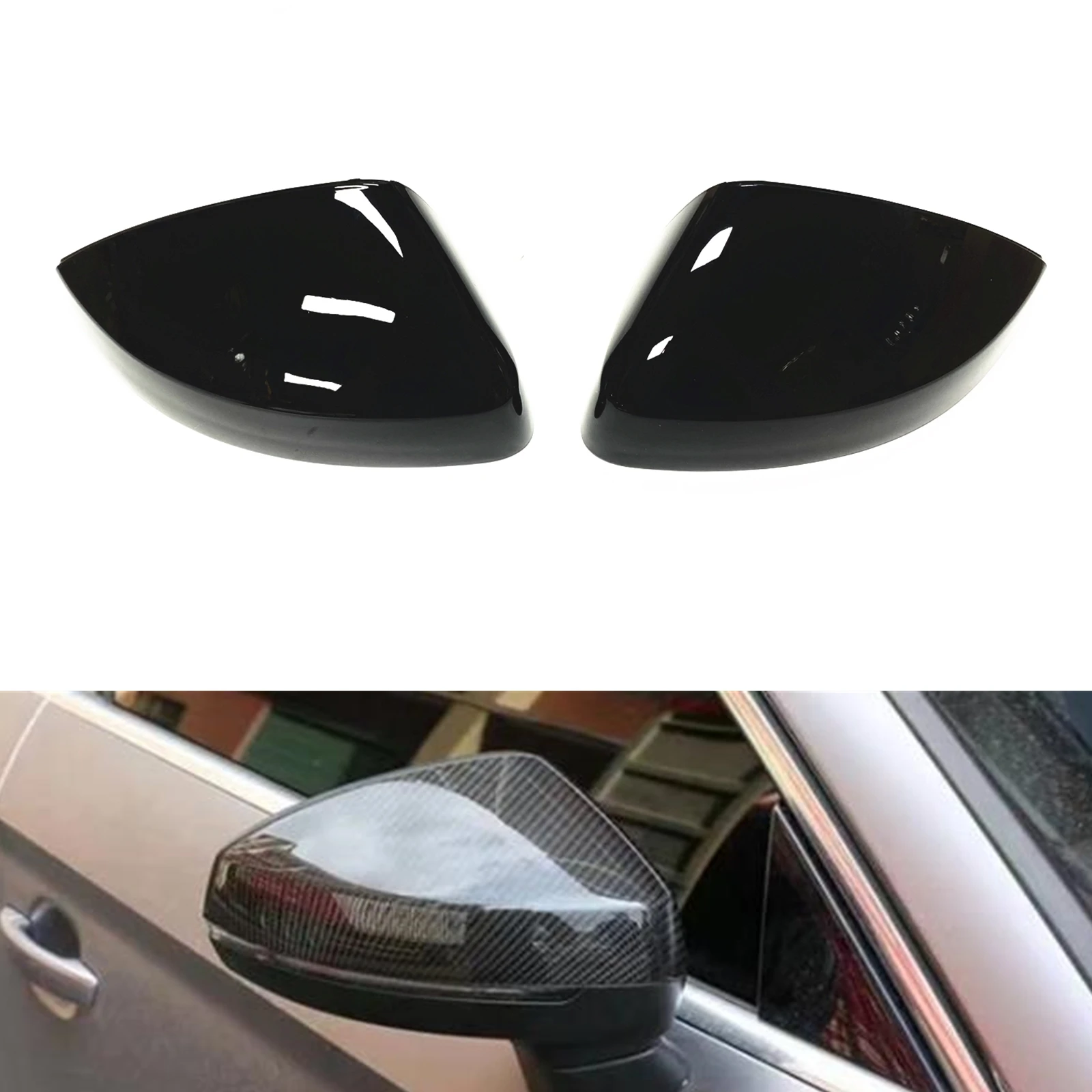 

Rear View Mirror Cover For Audi A3 S3 8V RS3 2013 2014 2015 2016 2017 2018 2019 Without Lane Assist Gloss Black Cap Replacement