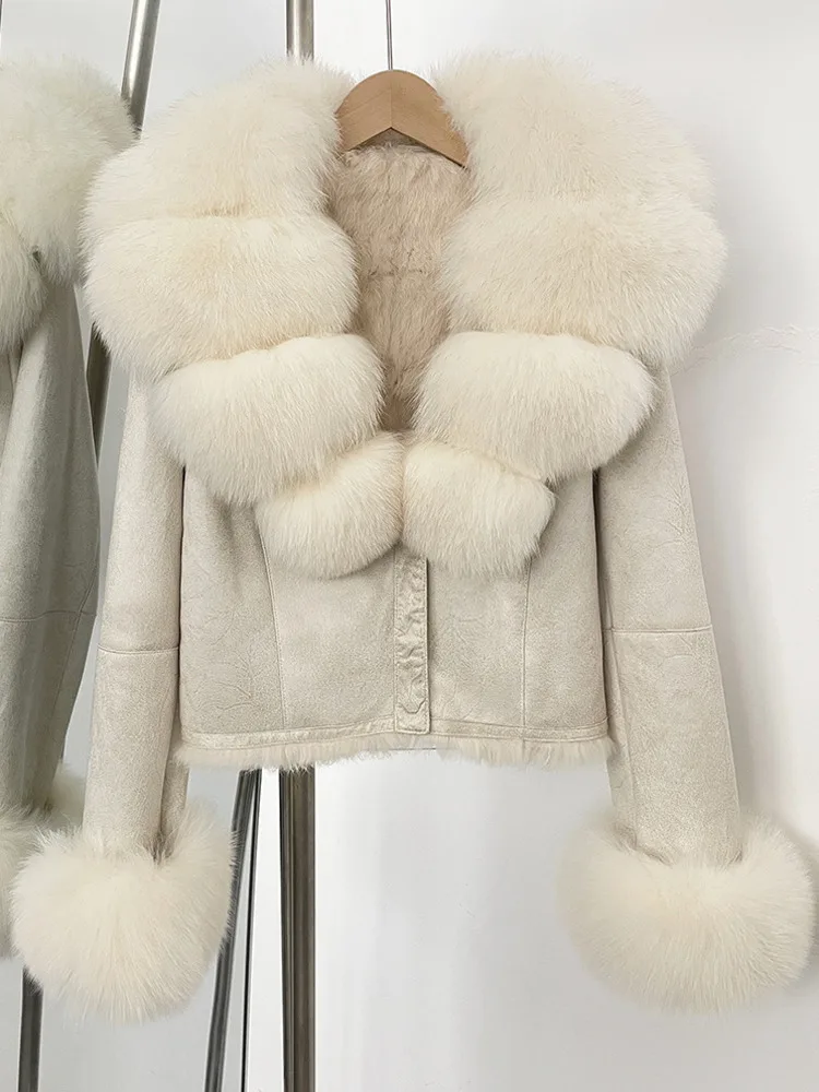 ZMEENNA Dames Elegante Korte Nepbontjas Pluizige Winterjas Zachte Warme Bovenkleding Stijlvolle Modieuze Pluche Top ZM3381