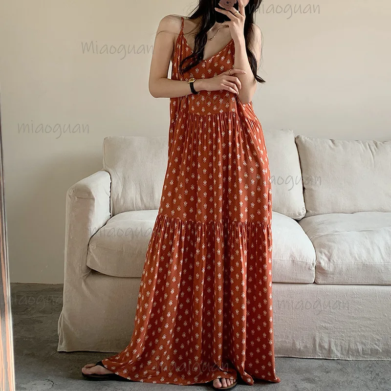 

Ночная рубашка на подтяжках, женские летние пижамы, новая домашняя одежда, длинное платье в богемном стиле, повседневное мягкое платье с v-образным вырезом, разноцветная женская одежда для сна