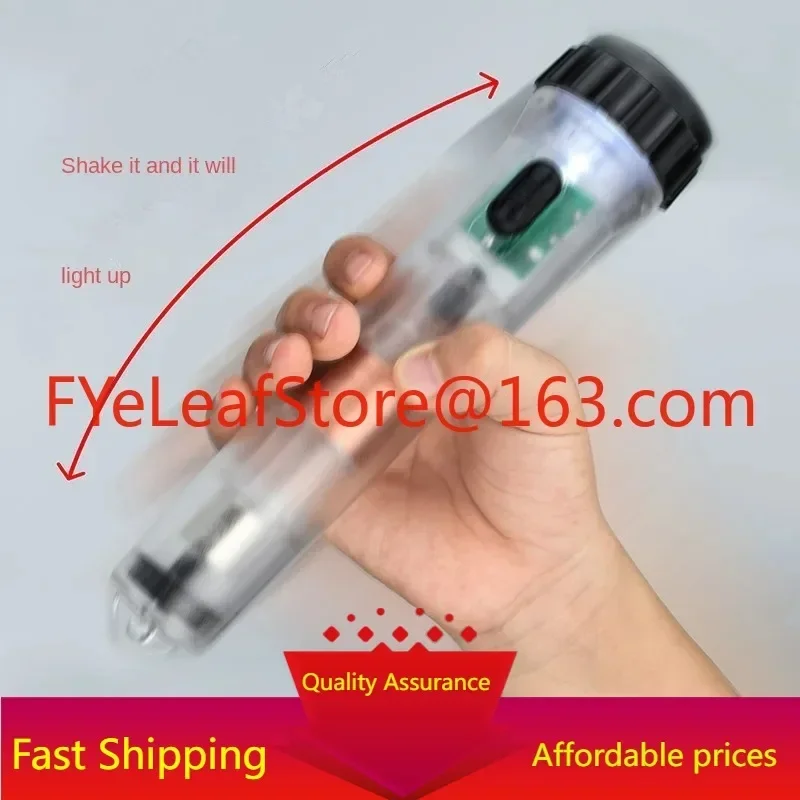 Manual shaking flashlight charging fa strong magnet spontaneous electric emergency fluorescent transparent.