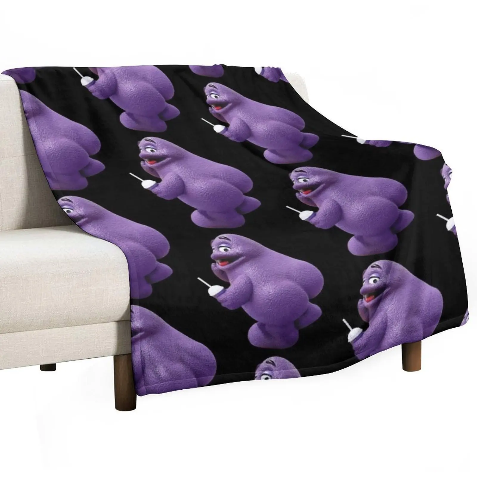 Grimace Funny Throw Blanket Fashion Sofas Personalized Gift Picnic Travel Comforter Heavy Blankets