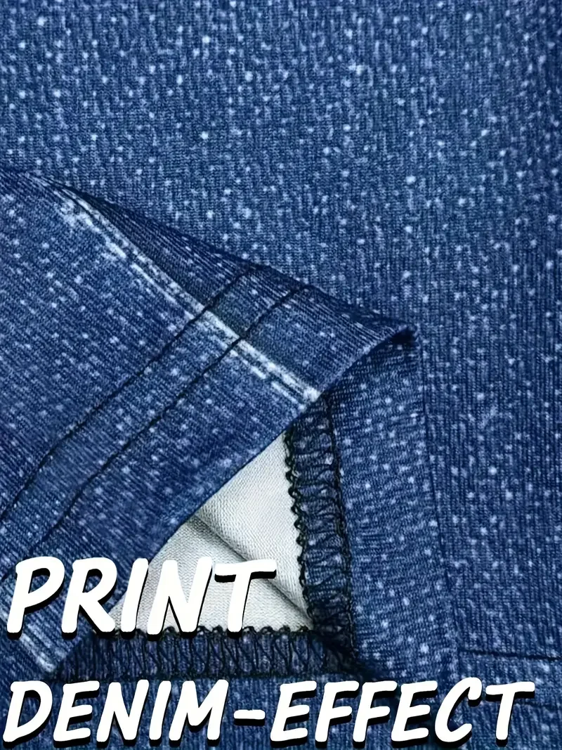 Bedruckte Damenleggings, kein Denim-Stoff, Design mit Scheintaschen und Knöpfen, hochelastische, modische, schmal geschnittene, lässige Skinny-Hose – Detail 4