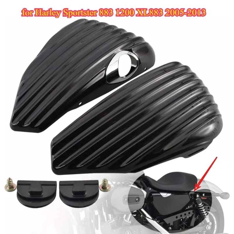 

Motorcycle Left and Right Battery Side Covers Fairing Side Panel Oil Tank Cover for Harley Sportster 883 1200 XL883 2005-2013
