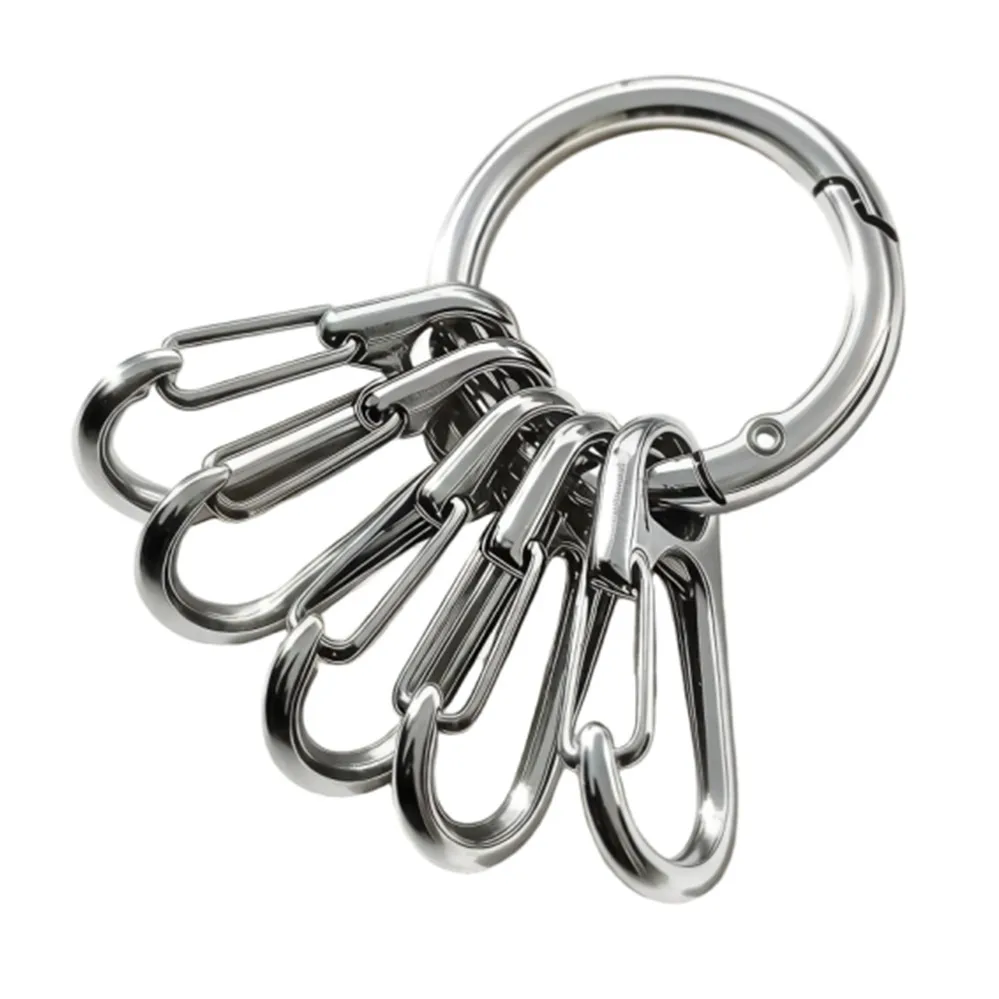 Metal O Ring Spring Clasps with 5pcs Hook Buckles for DIY Openable Round Carabiner Keychain Clips Hook Buckles accessories