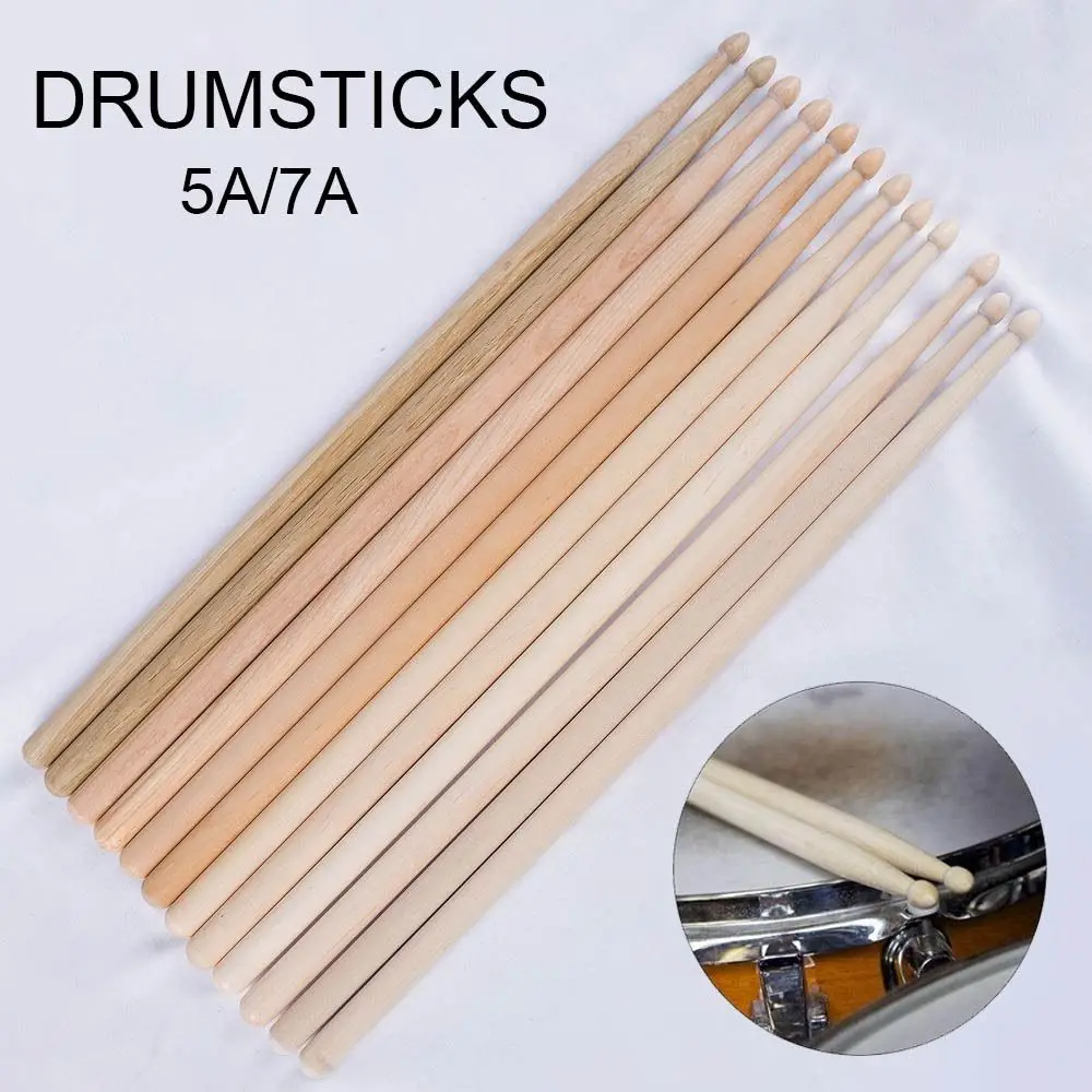 Classic 5A/7A Drum Sticks 1 Pair Wood Instrument Accessories Oak Percussion Drum Set Drum