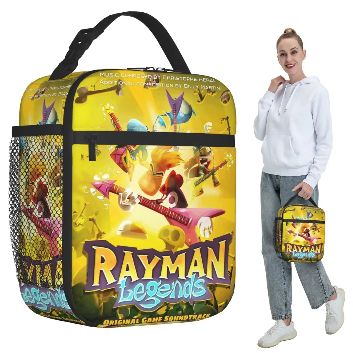 

Изолированная сумка для обеда с рисунком Rayman Legends для женщин, офисная термосумка-холодильник для еды, портативный контейнер для обедов