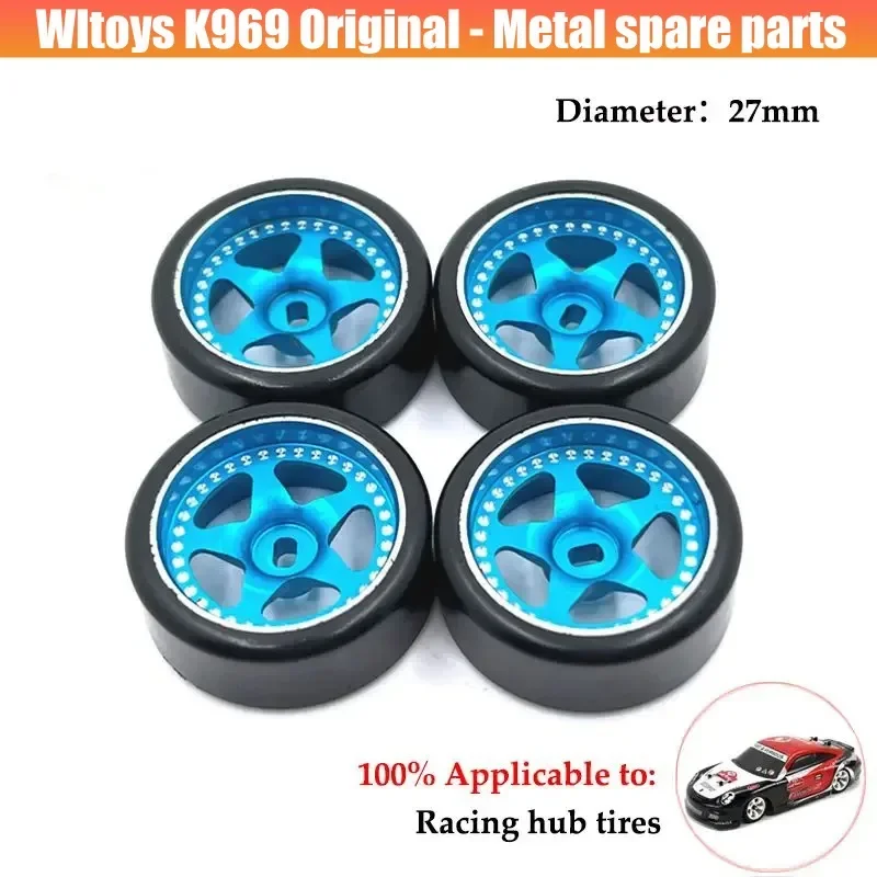 Original MN 4PCS Rc Car Rubber Tires Wheel Set for Rc Wltoys 284131 K969 K979 K989 Assembled Tyre Off-road Truck Upgrade Parts