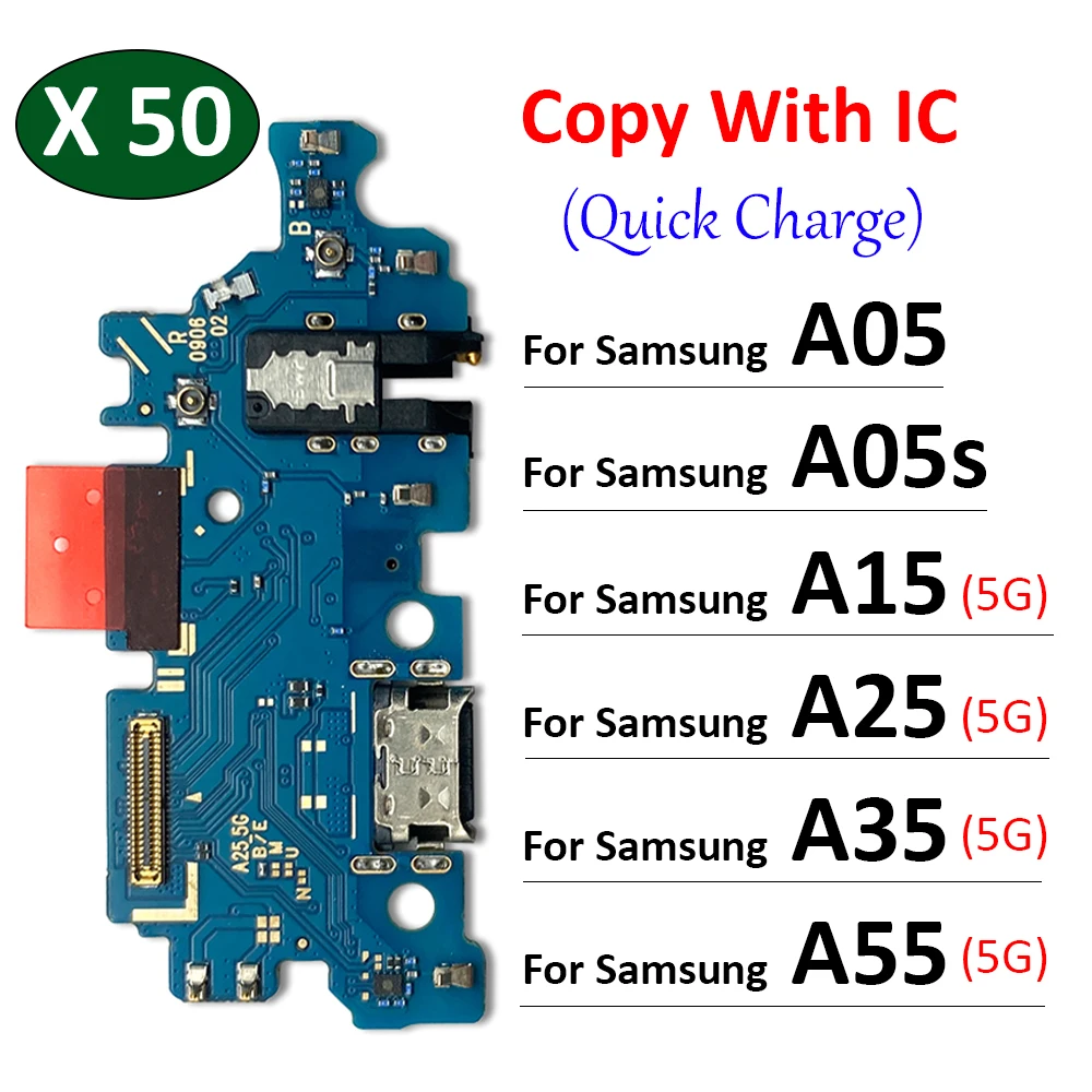 

50Pcs, USB Charging Port Dock Charger Plug Connector Board Flex Cable For Samsung A05 A05s A15 A25 A35 A55 5G Replacement Parts