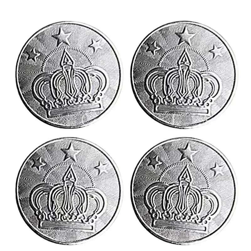 100 Customizable Crown  Tokens Per Pack, 25 * 2mm Stainless Steel, for Arcade Slot Machine Game Cabinets