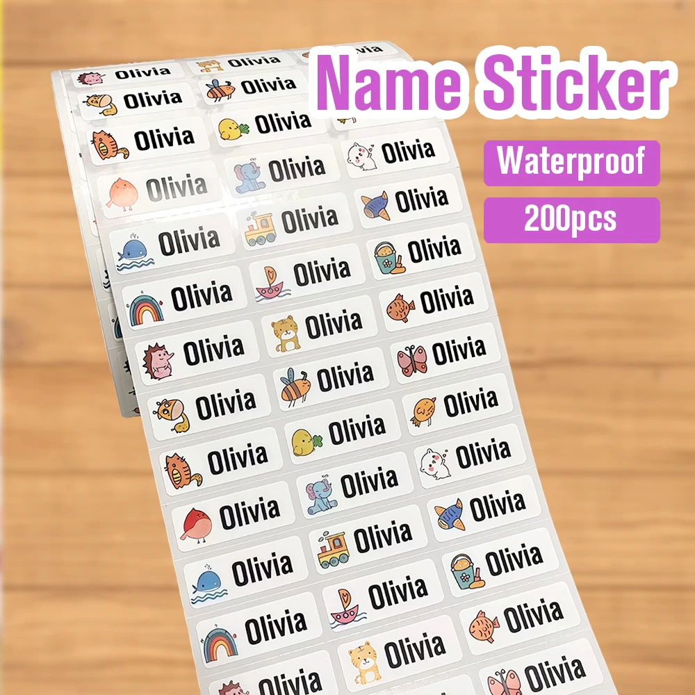

Personalized Hebrew Name Sticker Custom First Name Waterproof Stationery Decals Adhesive Label Children Bottle Tag for Kids