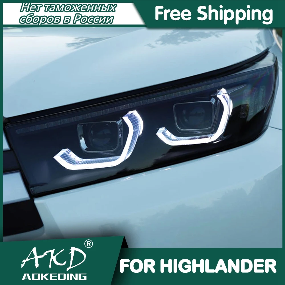 

For Toyota Highlander Head Lamp 2018-2022 Tools Car Accessory Fog Lights DRL 12V H7 LED Hella Xenon Bulbs Replacement Headlights