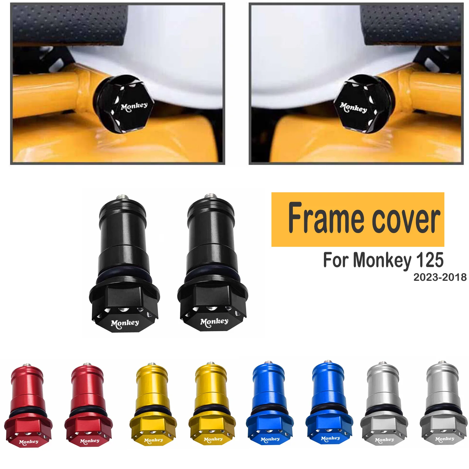 For MONKEY 125 Monkey 125 2023-2018 Accessories Hexagonal Seat Bolts CNC Seat Nuts Frame Decorative Cover